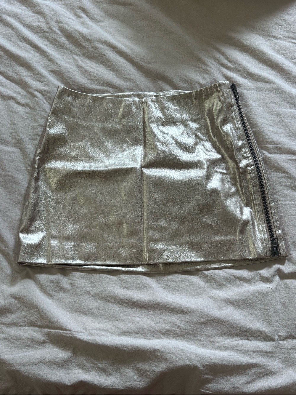 NWT Future Collective Metallic Mini Skirt with Side Zip